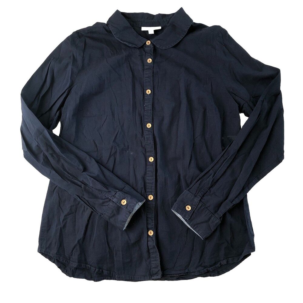 MODCLOTH Women’s Button Down Long Sleeve Shirt Blue Size Large